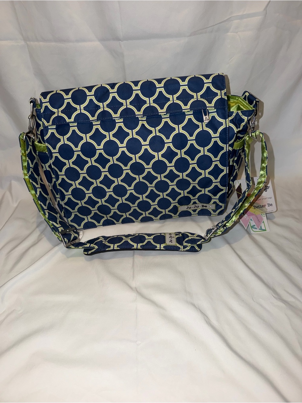 Ju Ju Be Better Be Messenger Diaper Bag Royal Envy HTF Retired Print NWT